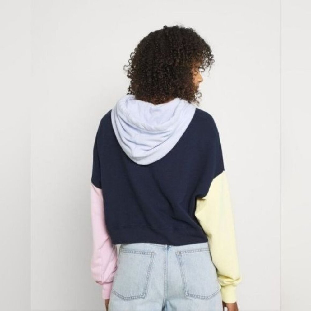 Hollister Co. COLORBLOCKED CROPPED Sweatshirt Navy Size XS - Picture 7 of 9